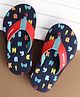 Cute Walk by Babyhug Slip On Alphabet Printed Flip Flops - Navy Blue
