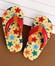 Cute Walk by Babyhug Flip Flops With Star Print - Light Yellow