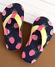 Cute Walk by Babyhug Slip On Flip Flops with Strawberry Print - Navy Blue & Green