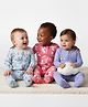 Bonfino 100% Cotton Kit Full Sleeves Footed Sleep Suits with Unicorn & Rainbow Print Pack of 3 - Light Blue Lavender & Pink