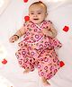 BownBee Pure Cotton Woven Sleeveless Lion & Leaves Printed Crop Kurta & Coordinating Harrem Pant Set - Pink