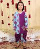BownBee Pure Cotton Woven Full Sleeves Elephant Embroidered & Printed Gota Lace Embellished Dhoti Kurta Set - Purple