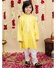 BownBee Pure Cotton Woven Full Sleeves Foil Striped Kurta Pyjama - Yellow