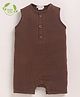 Cot & Candy Organic Cotton Muslin Knit Sleeveless Solid Romper - Cocoa Whisper