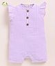 Cot & Candy Organic Cotton Muslin Knit Frill Sleeves Solid Romper - Lilac