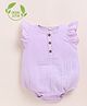 Cot & Candy Muslin Knit Frill Sleeves Solid Onesie - Lilac