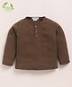 Cot & Candy Organic Cotton Muslin Knit Full Sleeves Solid Tee - Cocoa Whisper