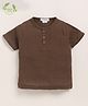 Cot & Candy Organic Cotton Muslin Knit Half Sleeves Solid Tee - Cocoa Whisper