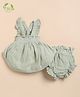 Cot & Candy Organic Muslin Cotton Knit Sleeveless Textured Smocked Top & Shorts Set - Sage Green