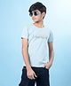 CRIMSOUNE CLUB Cotton Woven Half Sleeves Brand Name Printed Tee - Blue