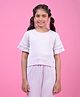CRIMSOUNE CLUB Cotton Woven Half Sleeves Striped Top - Purple