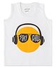 Luke and Lilly Cotton Knit Sleeveless Stay Chill Text Printed Tee - White