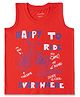 Luke and Lilly Cotton Knit Sleeveless Happy To Ride Text & Bicycle Printed Tee - Red