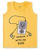 Luke and Lilly Cotton Knit Sleeveless Hangin With My Buds Text Printed Tee - Yellow
