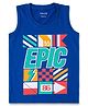 Luke and Lilly Cotton Knit Sleeveless Epic Text Printed Tee - Blue