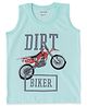 Luke and Lilly Cotton Knit Sleeveless Motorcycle Printed Tee - Light Blue