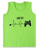 Luke and Lilly Cotton Knit Sleeveless Game On Text Printed Tee - Green