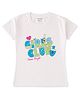 Luke and Lilly Cotton Knit Half Sleeves Girls Club Text Printed Tee - White