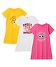 Luke and Lilly Cotton Knit Pack Of 3 Half Sleeves Typography Printed Night Dresses - Multi Colour