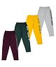 Luke and Lilly Cotton Knit Pack Of 4 Typography Printed Track Pants - Multi Colour