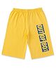 Luke and Lilly Cotton Knit Out Of Box Text Printed Shorts - Yellow