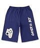 Luke and Lilly Cotton Knit Gamer Vs Bot Text Printed Shorts - Navy Blue
