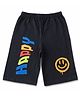 Luke and Lilly Cotton Knit Happy Text Printed Shorts - Black