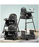 Baybee 4-in-1 Convertible High Chair for Kids | Adjustable Height & Footrest, Feeding Booster Seat with Tray, Wheels & Safety Belt (Nora Black)