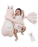 HAPPY HUES Baby Sleep Soother with Adjustable Patting  Newborn Comfort Pillow, Sleep Aid for Babies- Remote Control, Washable Cushion- Pink Rabbit