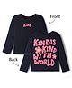 Primo Gino Cotton Knit Full Sleeves T-Shirt With Text Print - Black