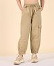StyloBug Cotton Woven Solid Cargo Pants - Beige