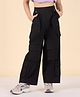 StyloBug Cotton Woven Solid Cargo Pants - Black