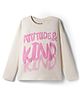 Primo Gino Cotton Knit Full Sleeves T-Shirt with Text Graphic - Ivory
