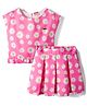 Tweetoons Woven Sleeveless Tops and Skirt Set With Floral Print - Pink