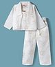 Tweetoons Woven Full Sleeves Front Open Twofer Style Top & Palazzo Co-Ord Set with Foil Print - White