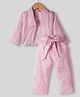 Tweetoons Woven Full Sleeves Front Open Twofer Style Top & Culottes Co-ords Set with Foil Print - Pink