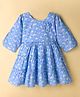 Tweetoons Knit Full Sleeves Frock With Floral Print - Light Blue
