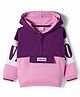 Babyhug Cotton Knit Full Sleeves Cut & Sew Pullover Hooded Sweatshirt with Text Graphic - Pink