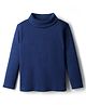 Babyhug Cotton Elastane Full Sleeves Solid Color Turtle Neck Winter T-Shirt - Navy Blue