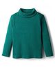 Babyhug Cotton Elastane Full Sleeves Solid Color Turtle Neck Winter T-Shirt - Green