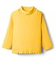 Babyhug Cotton Knit Full Sleeves Solid Color Turtle Neck Winter T-Shirt - Yellow
