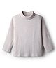 Babyhug Cotton Knit Full Sleeves Turtle Neck Winter T-Shirt - Grey