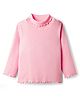 Babyhug Cotton Knit Full Sleeves Turtle Neck Winter T-Shirt - Pink