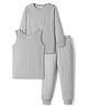 Babyhug Knit Full Sleeves Solid Thermal Inner Wear Set - Light Grey