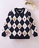 Mark & Mia Full Sleeves Pullover  Sweater with Teddy Design - Navy Blue