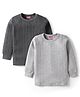 Babyhug Full Sleeves Solid Color Thermal Vests Pack of 2 - Grey