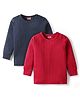 Babyhug Full Sleeves Solid Color Thermal Vest Pack of 2 - Red & Navy Blue