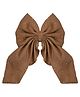 Aye Candy Stone Embellished Bow Designed Hair Clip - Brown