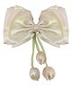 Aye Candy Tulip Dangler Designed Bow Applique Detailed Alligator Clip - White