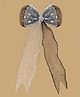 Aye Candy Foil Polka Dots Designed Bow Applique Detailed Alligator Clip -Black & White
